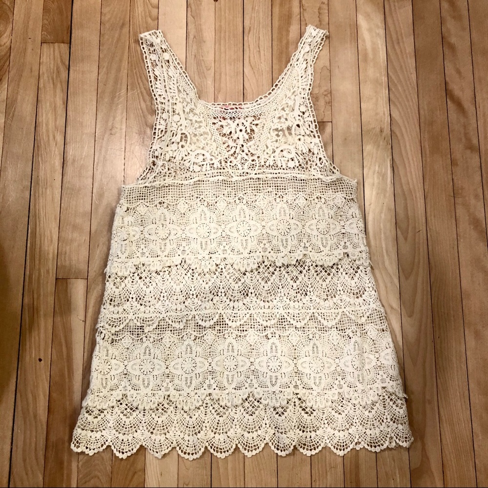 Free People macramé sleeveless top